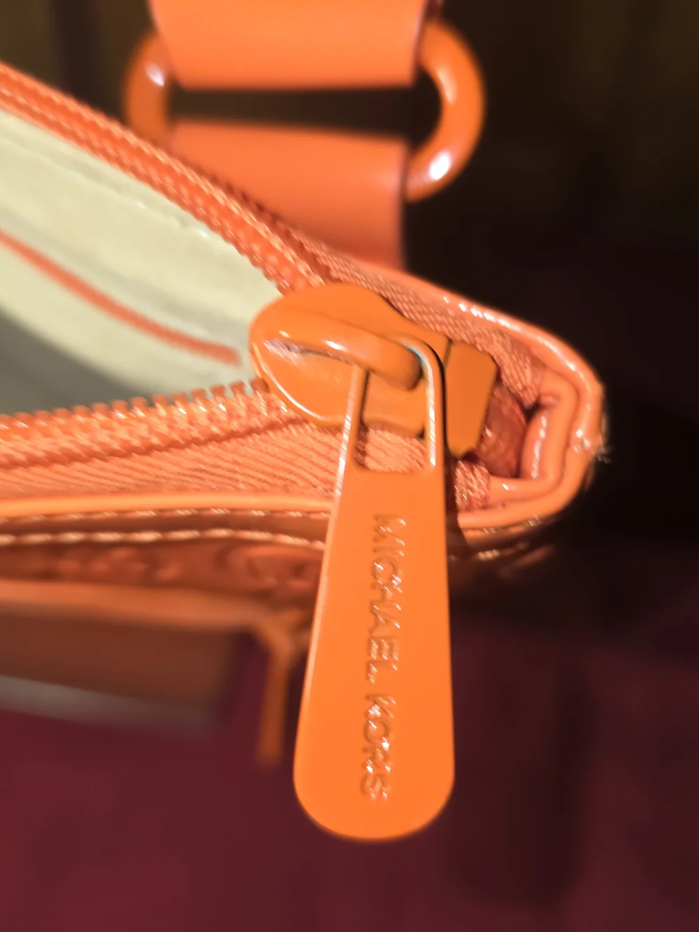 Michael Kors Orange Embossed Crossbody Bag